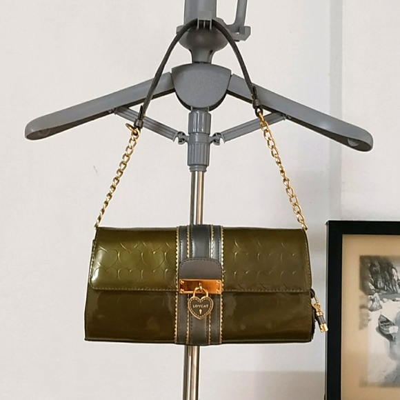 lovcat Handbags - Lovcat Paris Olive green patent leather Shoulder bag